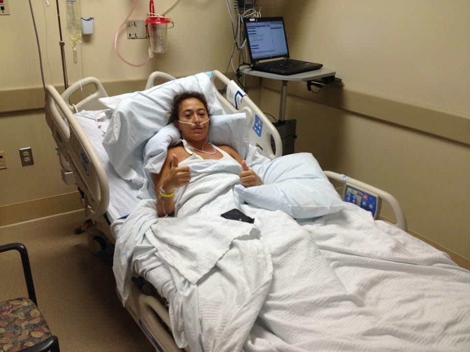 Sahel in the hospital during treatment