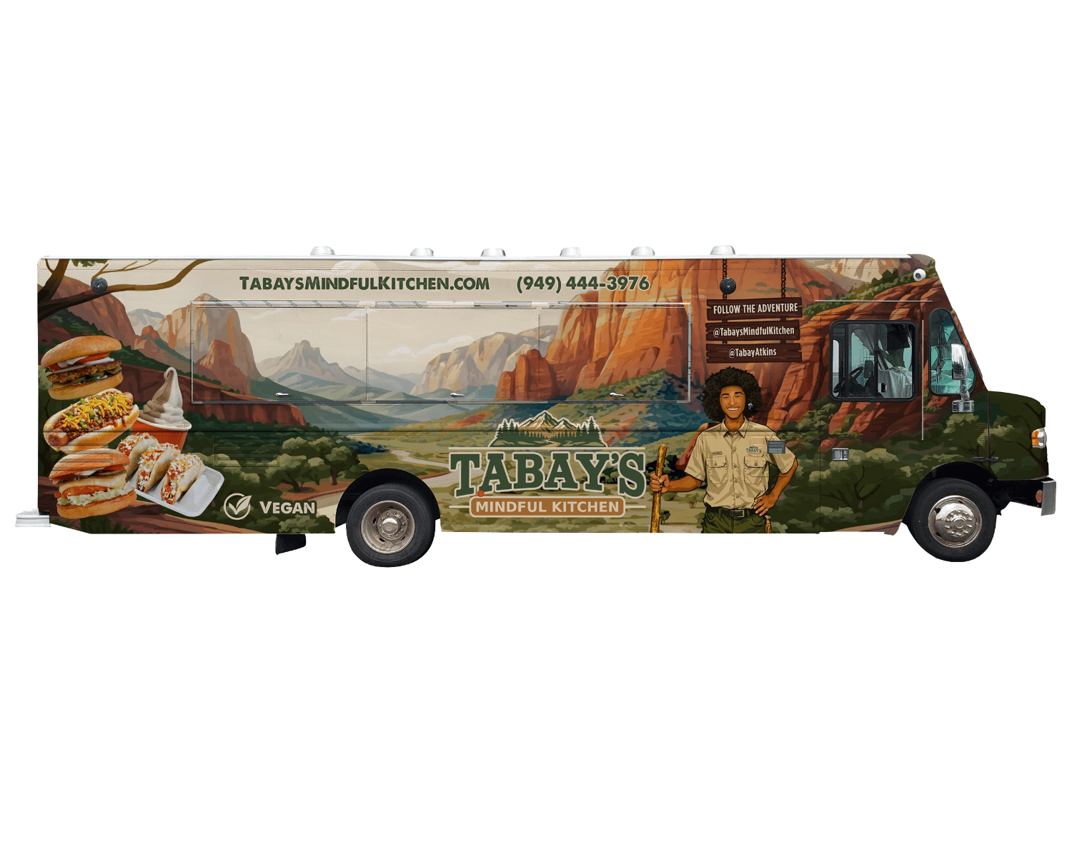 The new Tabay's Mindful Kitchen food truck wrap