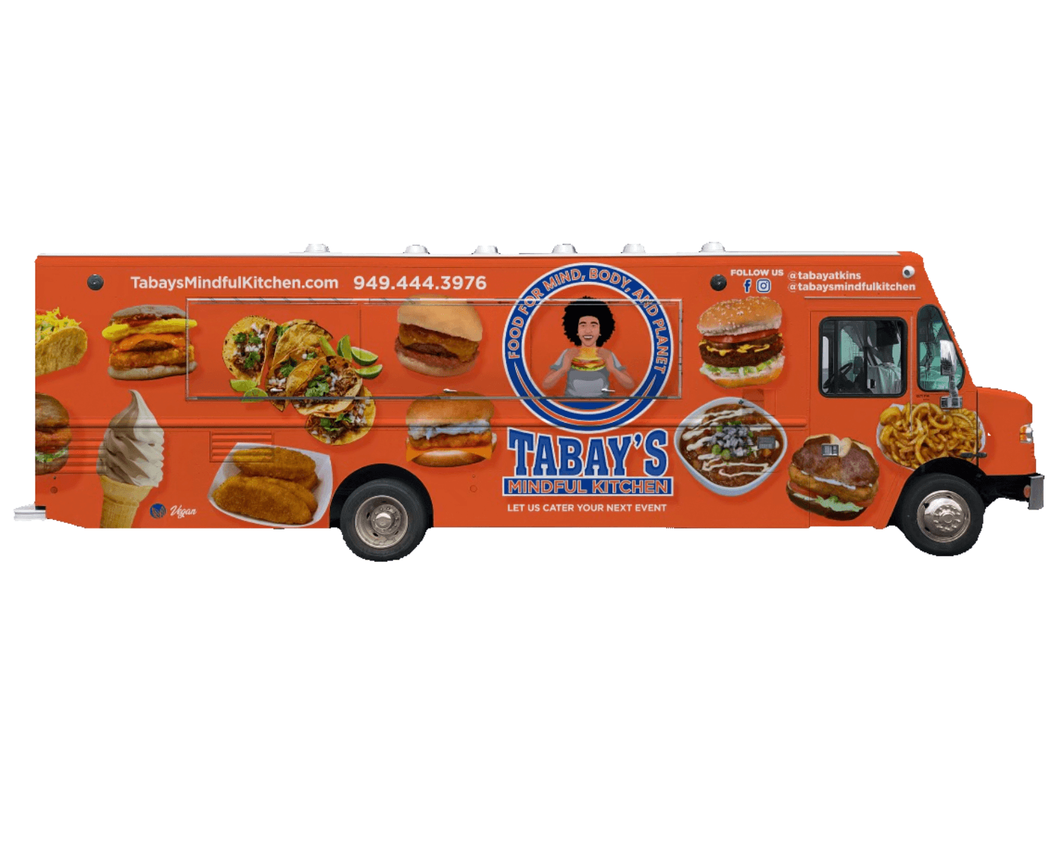 The original Tabay's Mindful Kitchen food truck wrap